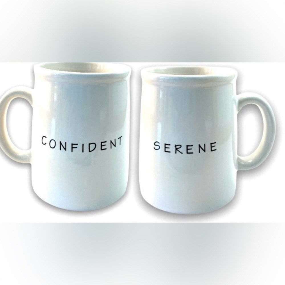 “CONFIDENT” “SERENE” mug 🍵 tea coffee cup dishwasher microwave safe DESIGNPAC